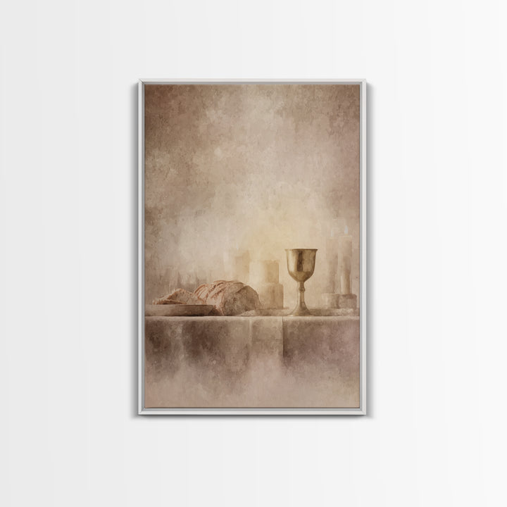 Chalice Of Peace – Framed Canvas Print – Christian Art Canvas – Christian Wall Art – Minimalist Christian Art – Christian Decoration