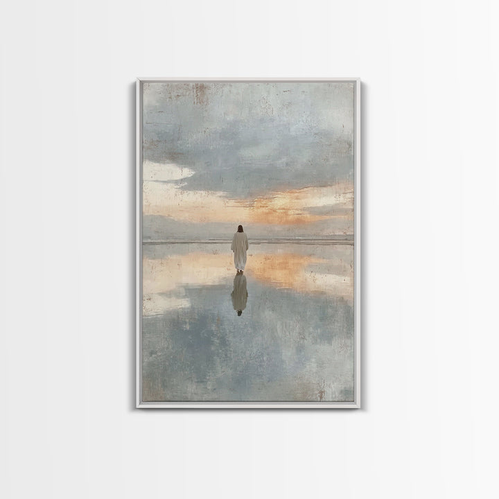 Morning Of Peace | Framed Canvas Print | Jesus Art Print | Christian Wall Art | Modern Christian Art | Unique Christian Art | Christian Dec