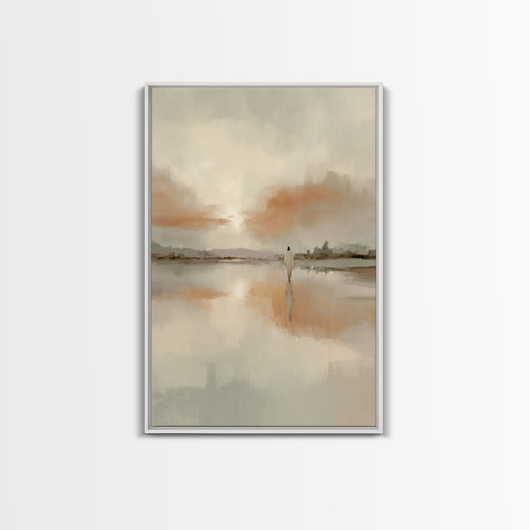 Walk Of Faith, Framed Canvas Print, Jesus Wall Art, Christian Canvas Art, Christian Art Print, Subtle Christian Art, Christian Christmas De