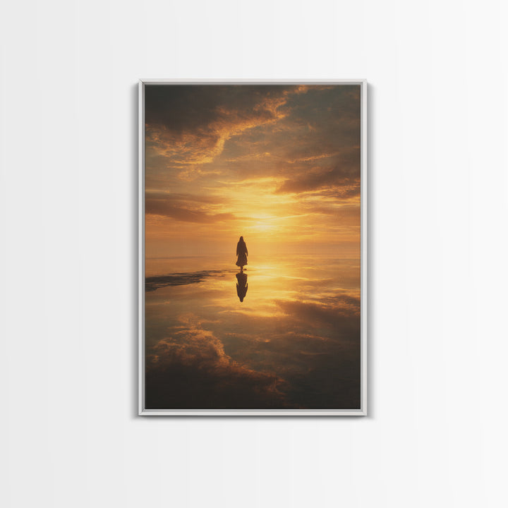 Eternal Sunrise Path, Framed Canvas Print, Christian Art Canvas, Jesus Christmas Art, Christian Wall Art, Moody Christmas Art, Christian Gi