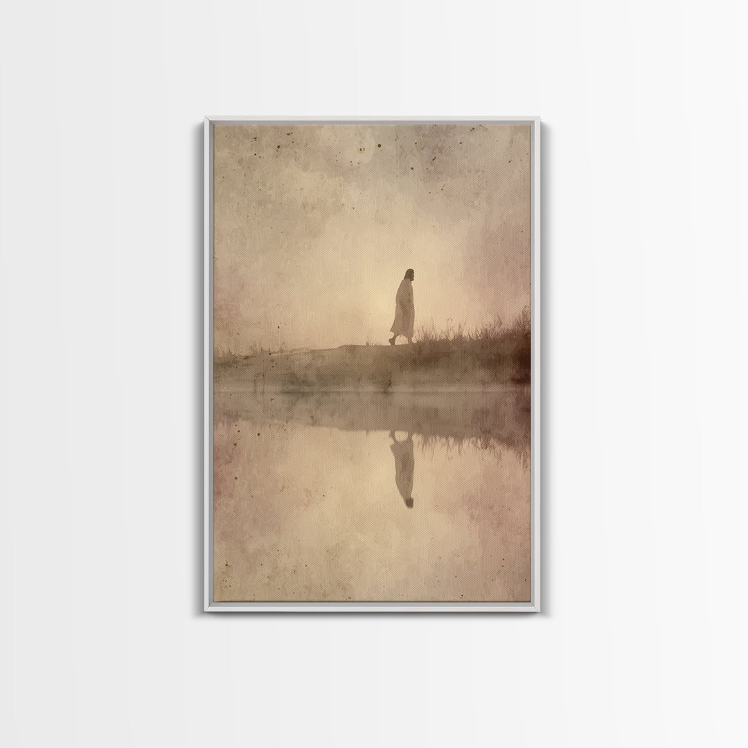 Solitude Of Grace – Framed Canvas Print – Christian Wall Art – Abstract Christian Art – Jesus Painting – Christian Art Canvas – Christian C