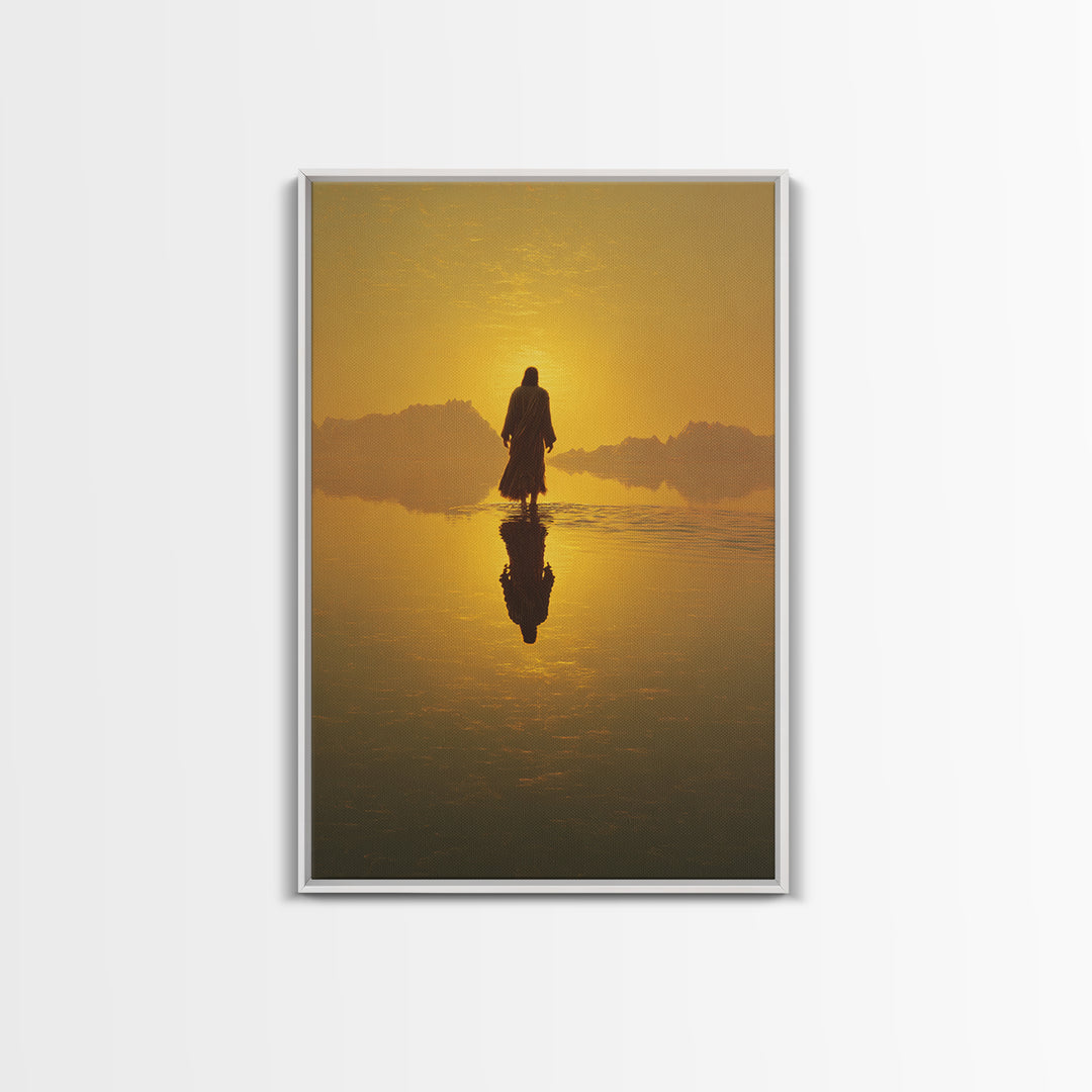 Golden Promise, Framed Canvas Print, Christian Art Canvas, Jesus Painting, Large Christian Art, Christian Wall Art, Christian Christmas Art