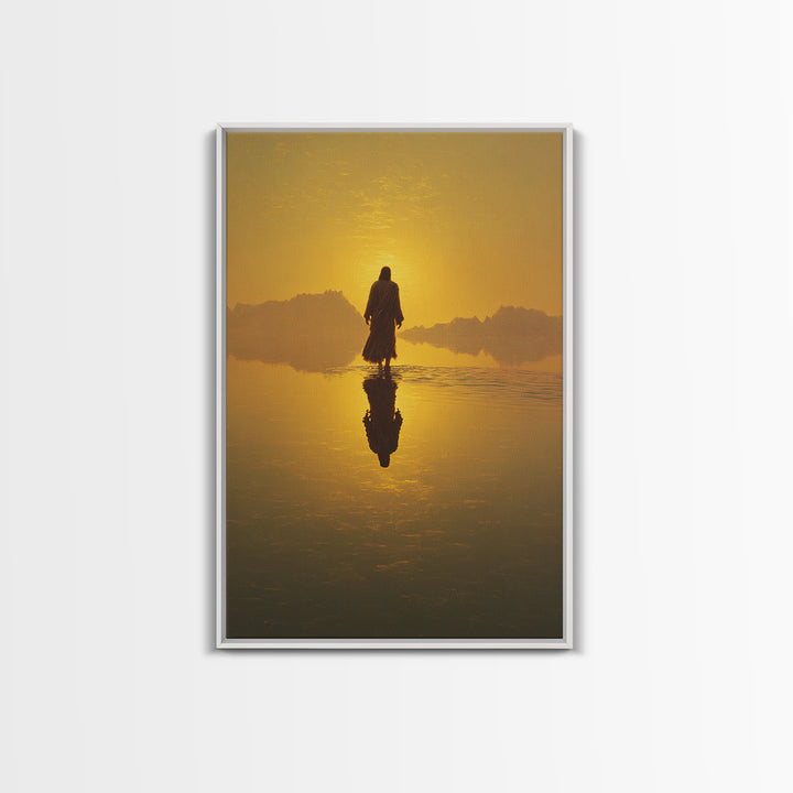 Golden Promise, Framed Canvas Print, Christian Art Canvas, Jesus Painting, Large Christian Art, Christian Wall Art, Christian Christmas Art