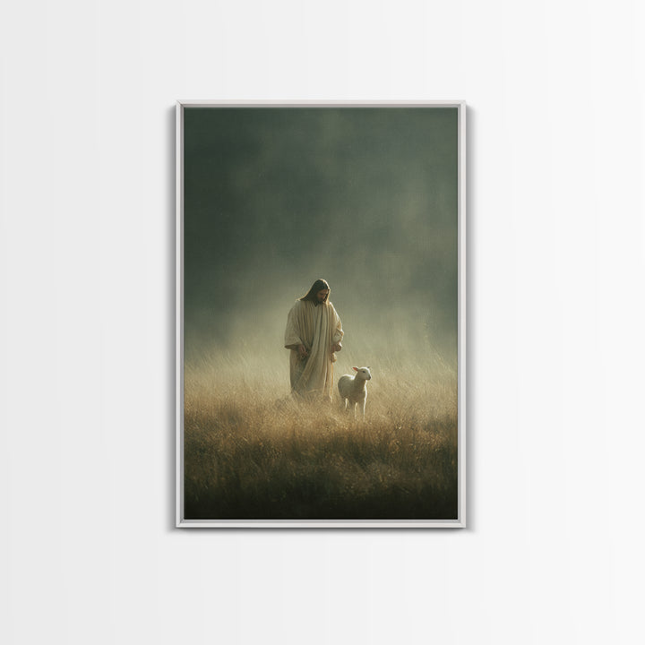 Sacred Meadow Path | Framed Canvas Print | Christian Art Painting | Jesus Wall Art | Christian Art Canvas | Christian Christmas Decor | Chr