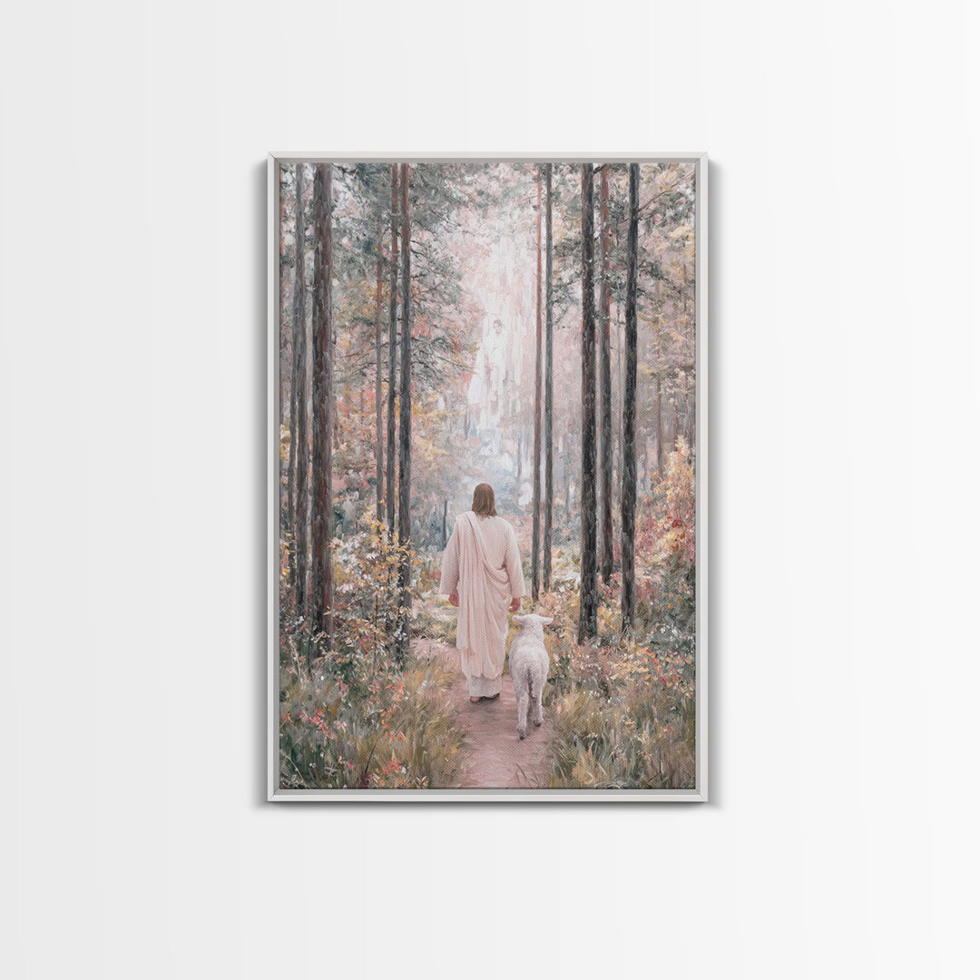 Forest Of Grace, Framed Canvas Print, Christian Wall Art, Christian Art Canvas, Jesus Painting, Subtle Christian Paintings, Christian Gift