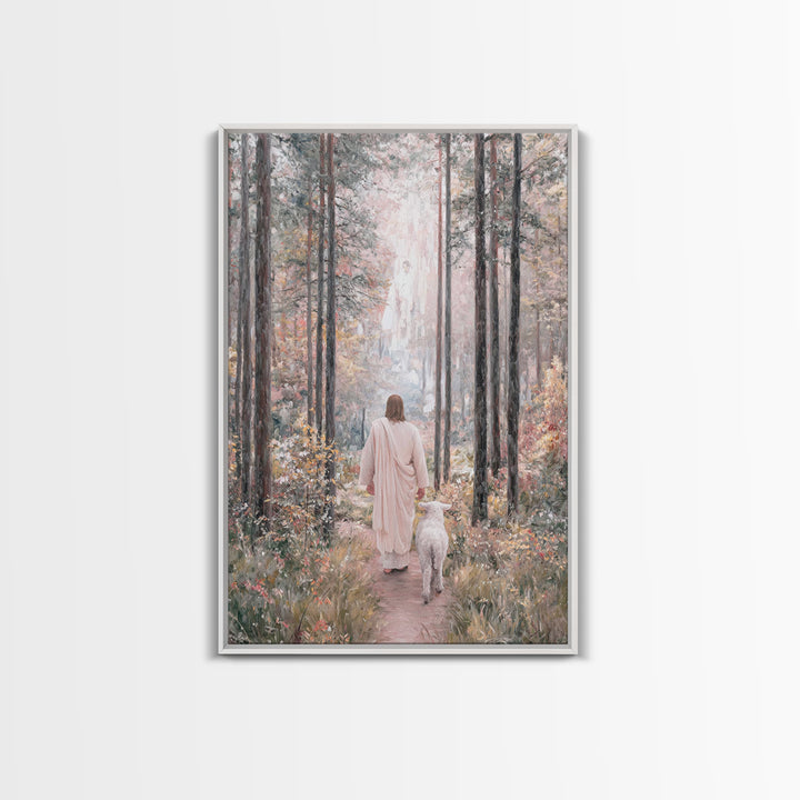 Forest Of Grace, Framed Canvas Print, Christian Wall Art, Christian Art Canvas, Jesus Painting, Subtle Christian Paintings, Christian Gift
