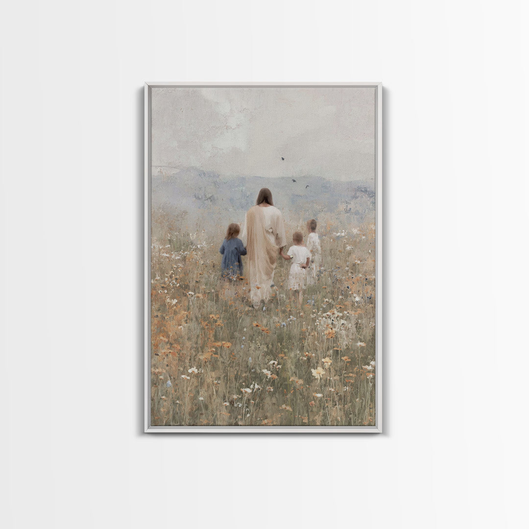 Fields Of Promise, Framed Canvas Print, Christian Wall Art, Christian Art Canvas, Jesus Painting, Christian Gift Ideas, Christian Christmas