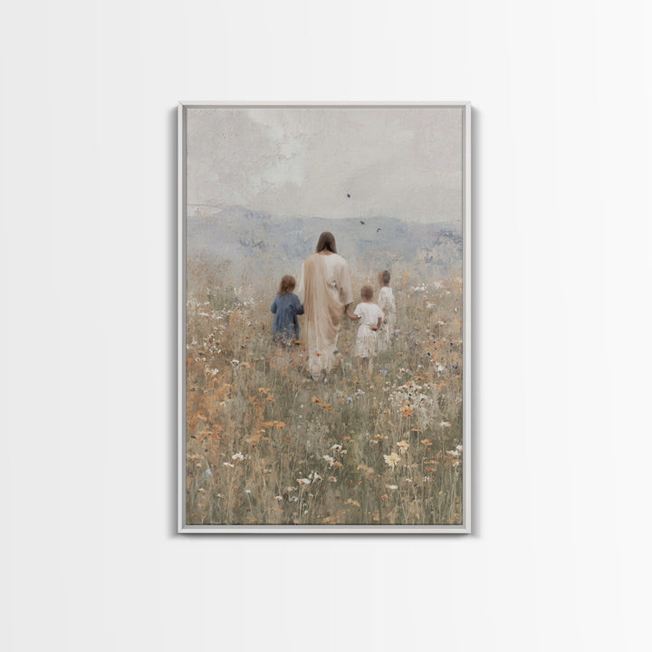 Fields Of Promise, Framed Canvas Print, Christian Wall Art, Christian Art Canvas, Jesus Painting, Christian Gift Ideas, Christian Christmas