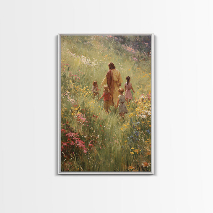 Grace In Bloom | Framed Canvas Print | Christian Art Canvas | Christian Wall Art | Jesus Painting | Christian Decor | Christmas Art Prints