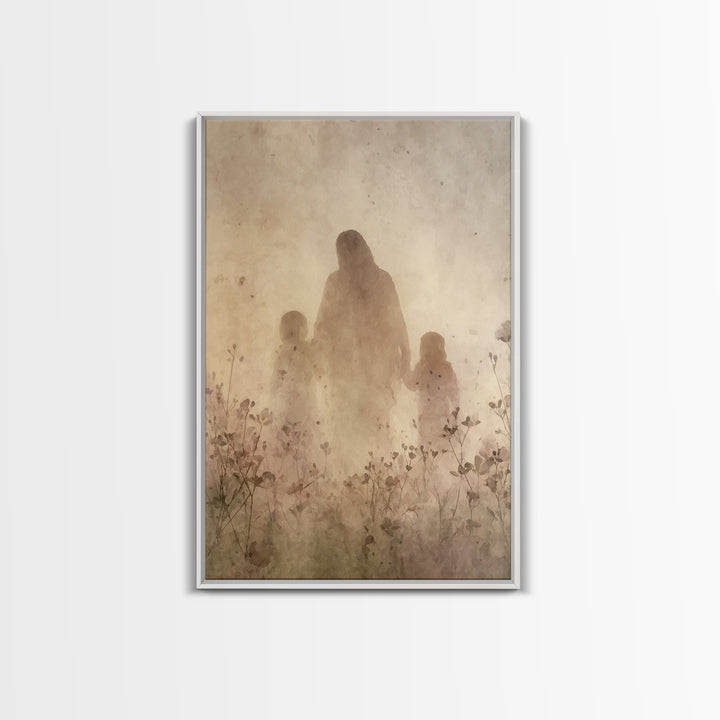 Heavenly Meadow Light, Framed Canvas Print, Christian Wall Art, Christian Art Canvas, Jesus Painting, Christian Christmas Art, Christian Ho