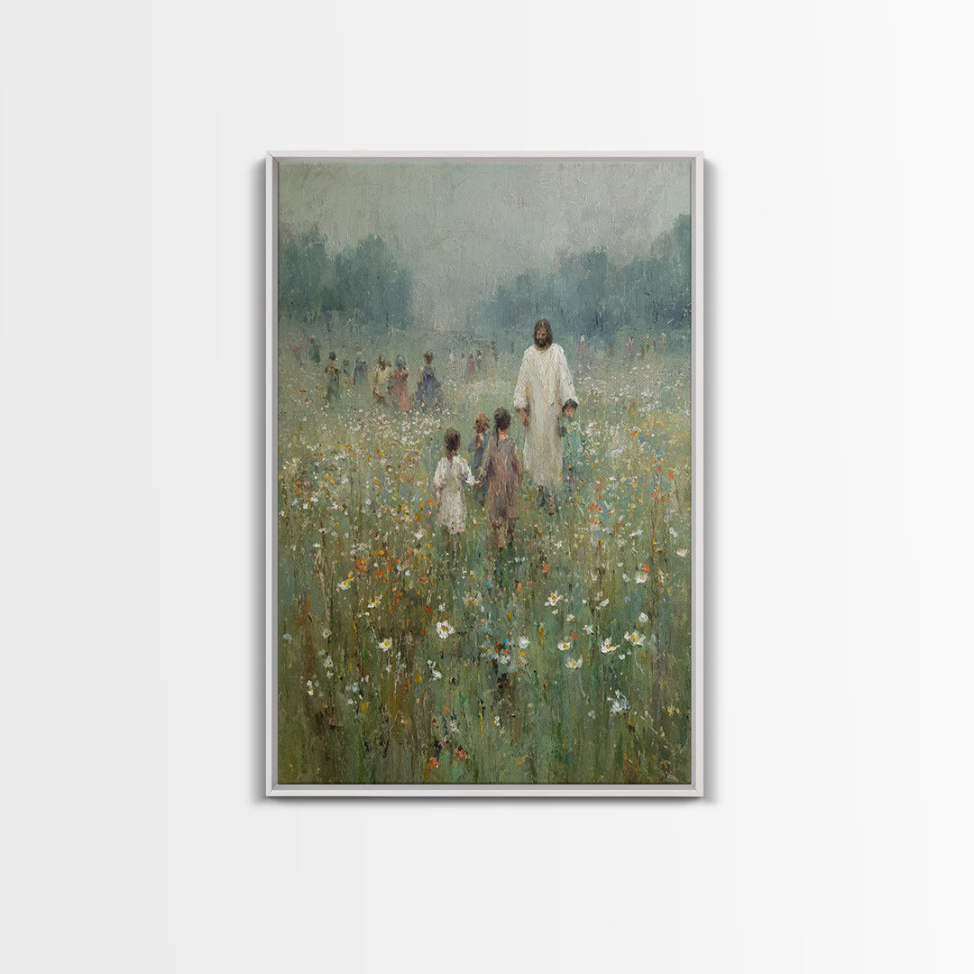 Quiet Blooming Grace | Framed Canvas Print | Christian Art Canvas | Christian Wall Art | Jesus Painting | Christian Christmas Art | Christi