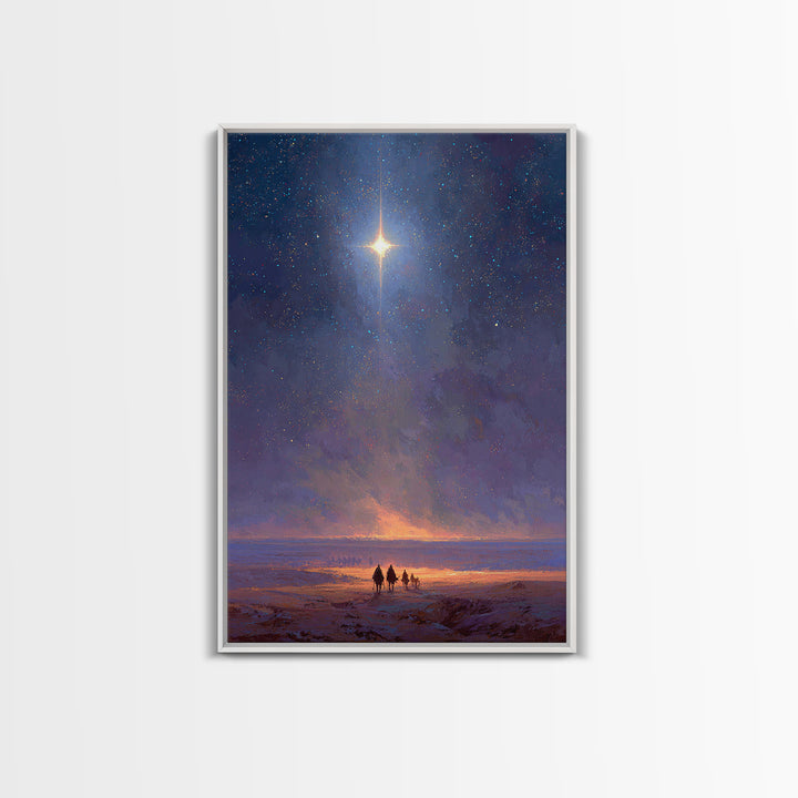 Journey Of Light | Framed Canvas Print | Christian Christmas Art | Christmas Wall Art | Christian Art Canvas | Modern Christian Art