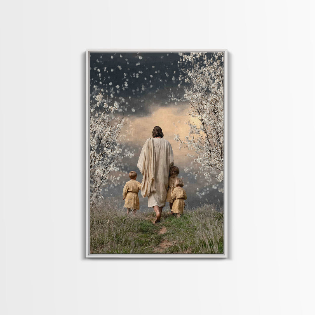 Blossom Sky Walk – Framed Canvas Print – Christian Wall Art – Christian Art Canvas – Jesus Painting – Christian Christmas Art – Christian D