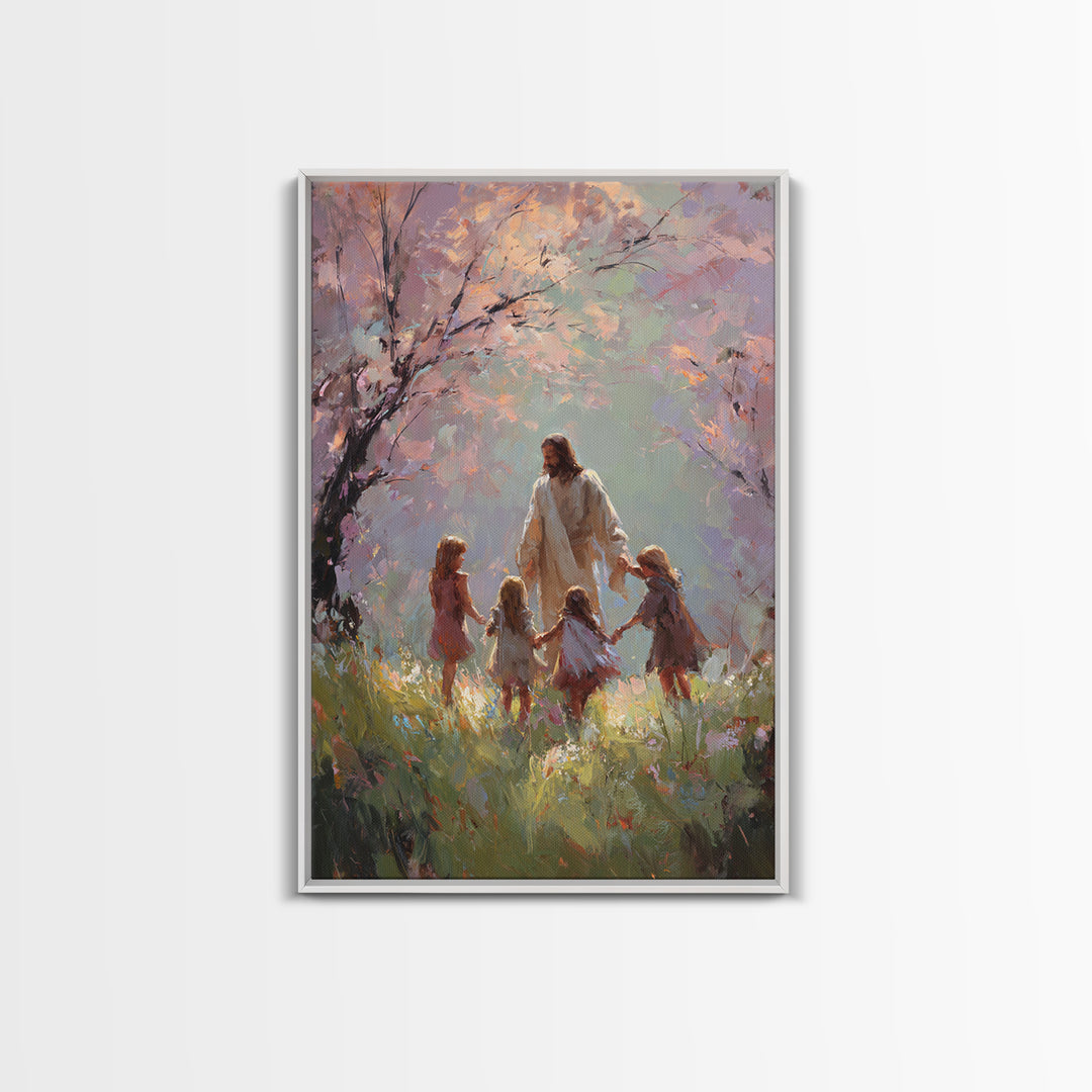 Circle Of Light – Framed Canvas Print – Christian Wall Art – Christian Art Canvas – Jesus Painting – Christian Art – Christian Gift Ideas