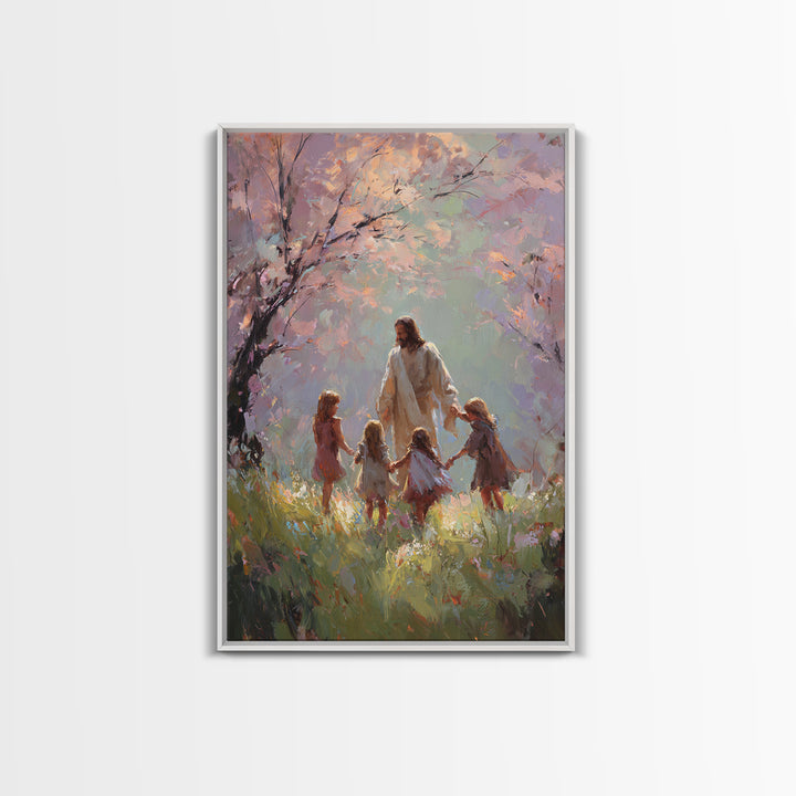 Circle Of Light – Framed Canvas Print – Christian Wall Art – Christian Art Canvas – Jesus Painting – Christian Art – Christian Gift Ideas