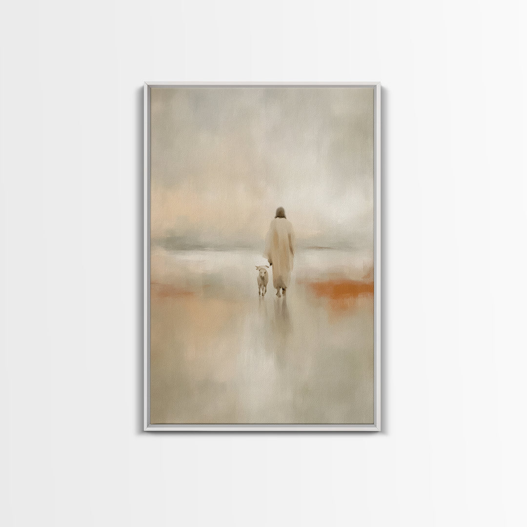 Still Waters Path | Framed Canvas Print | Christian Art Canvas | Christian Wall Art | Jesus Painting | Christian Art | Christian Christmas