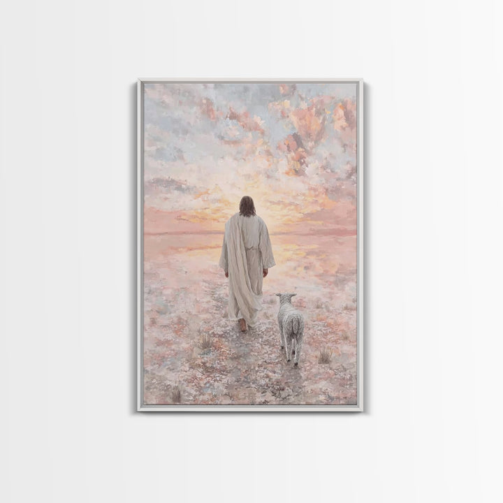 Desert Dawn Grace – Framed Canvas Print – Christian Art Canvas – Christian Art – Christian Wall Art – Jesus Painting – Christian Christmas