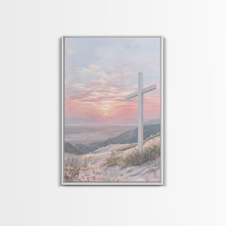 Dawn Of Redemption – Framed Canvas Print – Christian Wall Art – Christian Art Canvas – Modern Christian Painting – Christian Gift Ideas