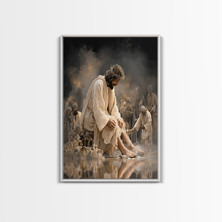 Quiet Servant Grace – Framed Canvas Print – Christian Wall Art – Jesus Painting – Christian Art Canvas – Christian Decor – Modern Christian