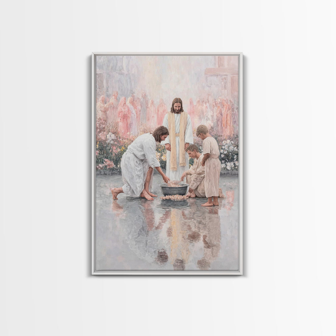Gathered In Peace – Framed Canvas Print – Christian Wall Art – Christian Art Canvas – Jesus Painting – Christian Gift – Vintage Christian A