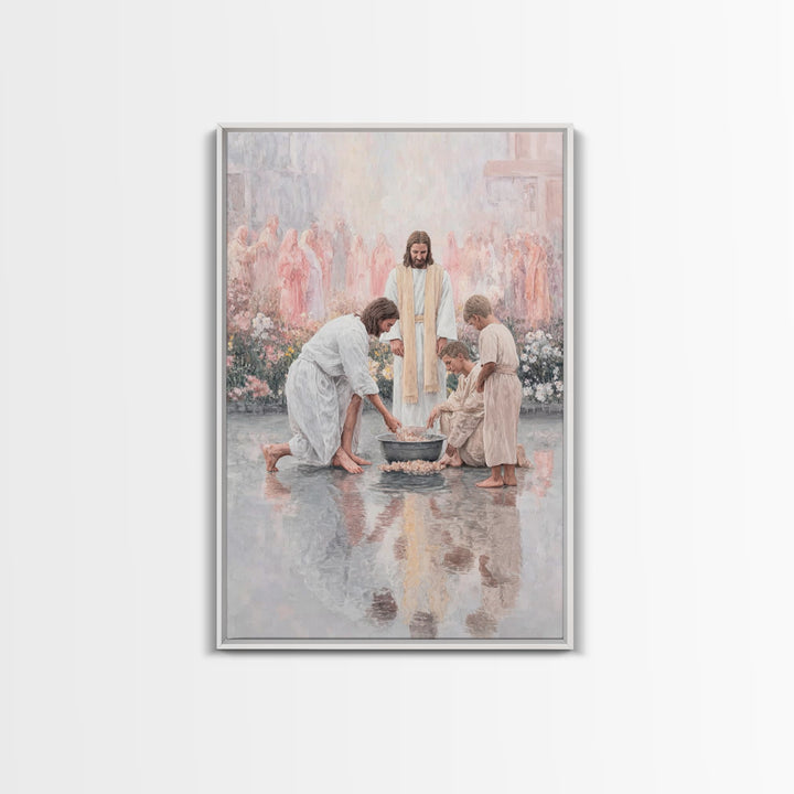 Gathered In Peace – Framed Canvas Print – Christian Wall Art – Christian Art Canvas – Jesus Painting – Christian Gift – Vintage Christian A