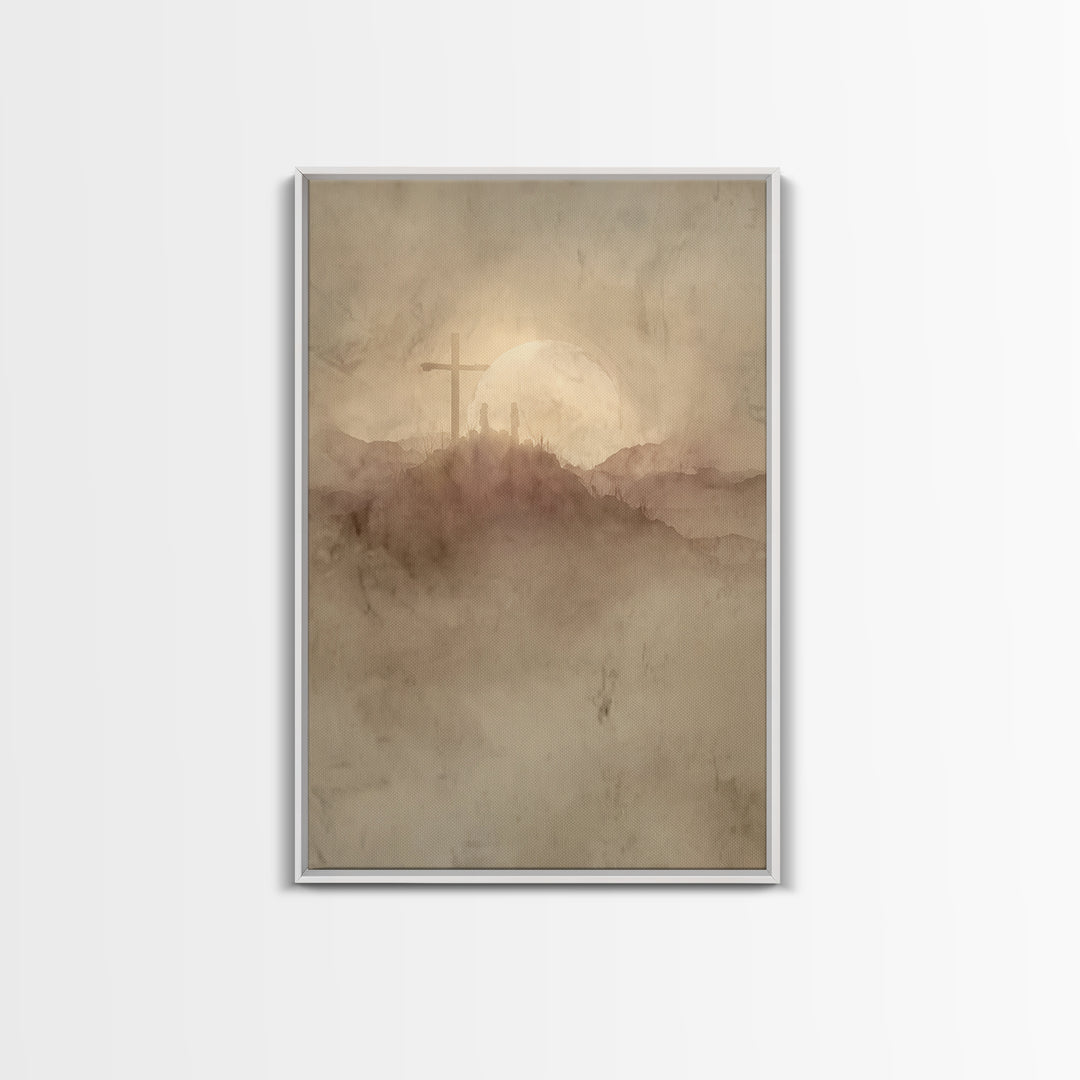 Hilltop Revelation | Framed Canvas Print | Christian Art Canvas | Christian Wall Art | Moody Christian Art | Christian Christmas Art