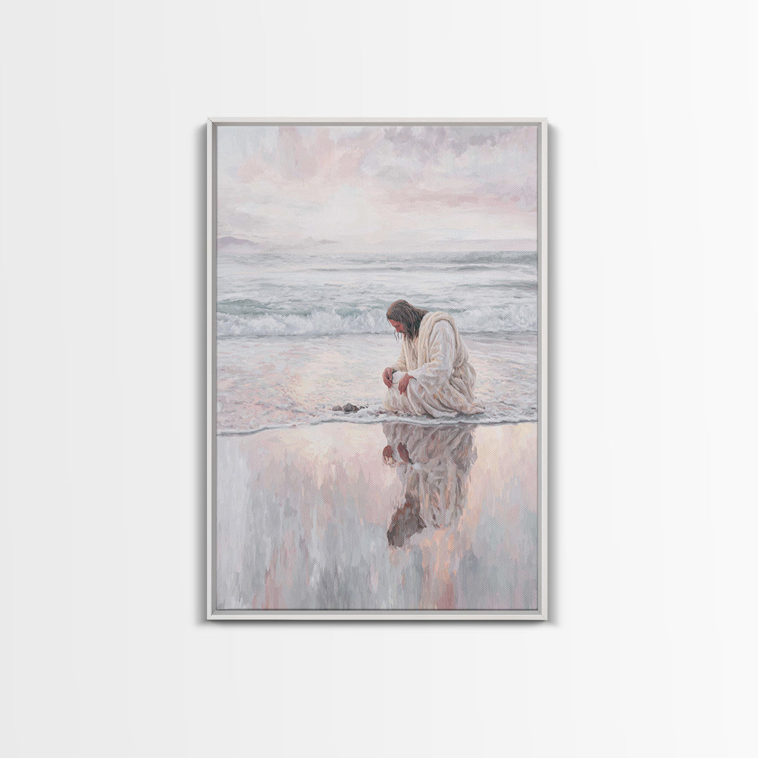 Shorelight Mercy – Framed Canvas Print – Christian Wall Art – Jesus Painting – Christian Art Canvas – Christian Gift Ideas – Christmas Art