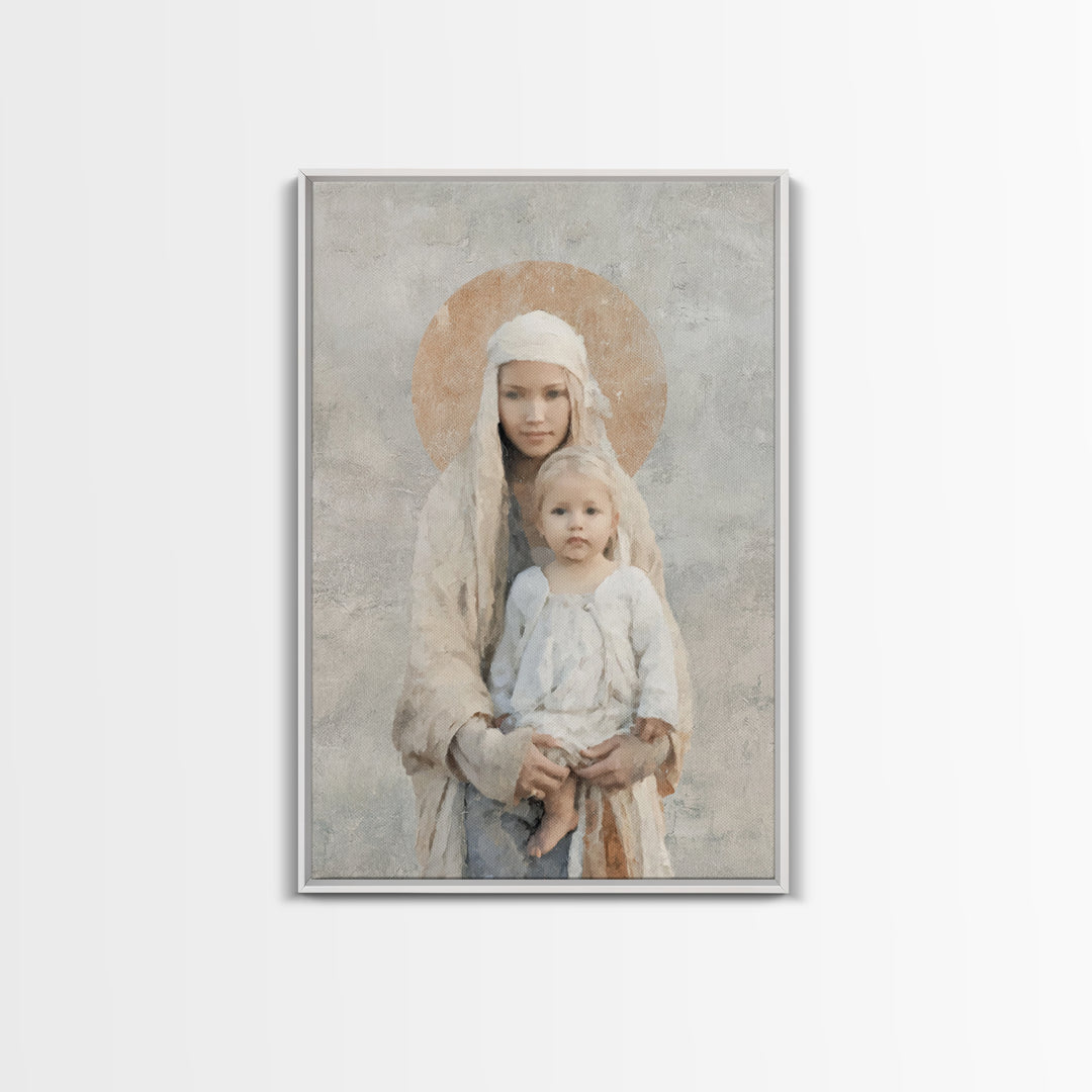 Holy Silhouette, Framed Canvas Print, Christian Wall Art, Christian Art Canvas, Christian Painting, Christian Gift Ideas, Christmas Art
