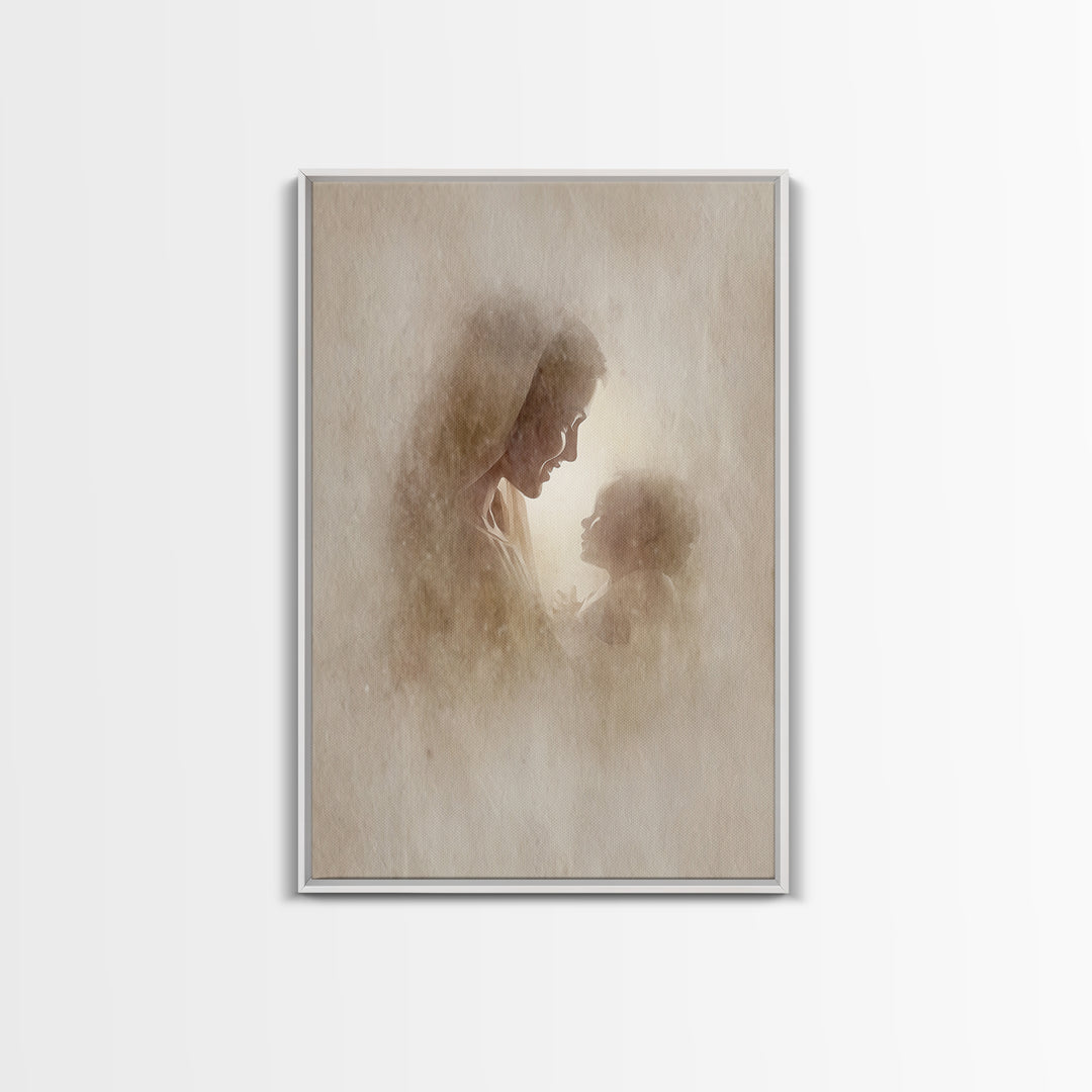 Holy Dawn Grace - Framed Canvas Print - Christian Wall Art - Christian Art Canvas - Mary And Jesus Painting - Christian Christmas Art - Chr
