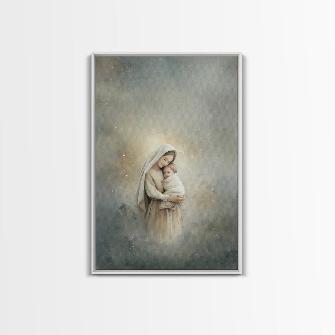 Light Of Bethlehem - Framed Canvas Print - Christian Art Canvas - Christian Wall Art - Jesus Painting - Christian Christmas Art - Christian