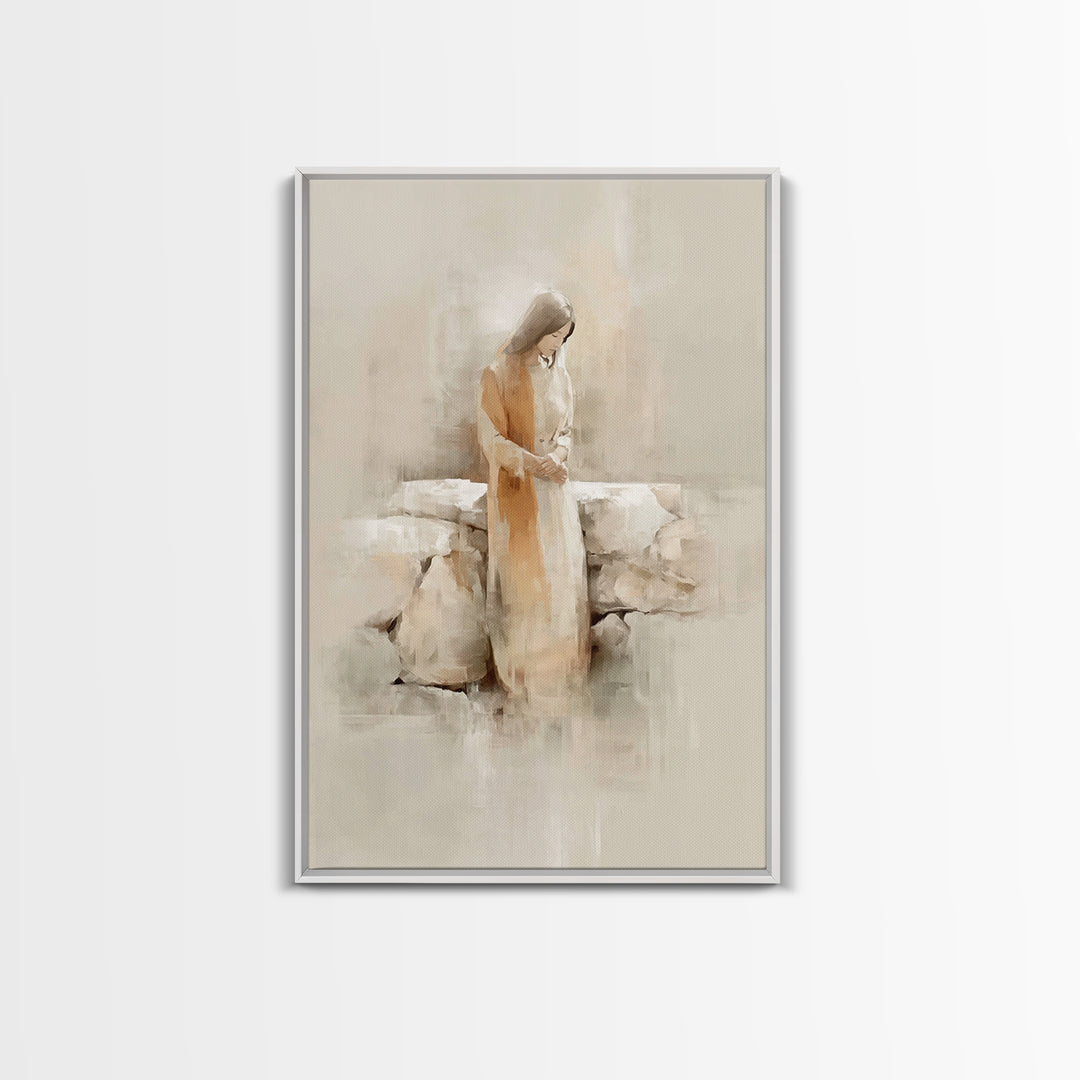 Garden Of Hope – Framed Canvas Print – Christian Art Canvas – Minimalist Christian Art – Christian Wall Art – Christian Painting – Christia
