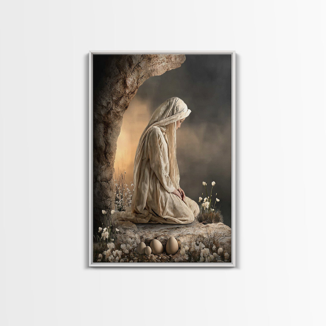 Sacred Vigil – Framed Canvas Print – Christian Wall Art – Christian Art Canvas – Christian Painting – Moody Christian Art – Christian Art G