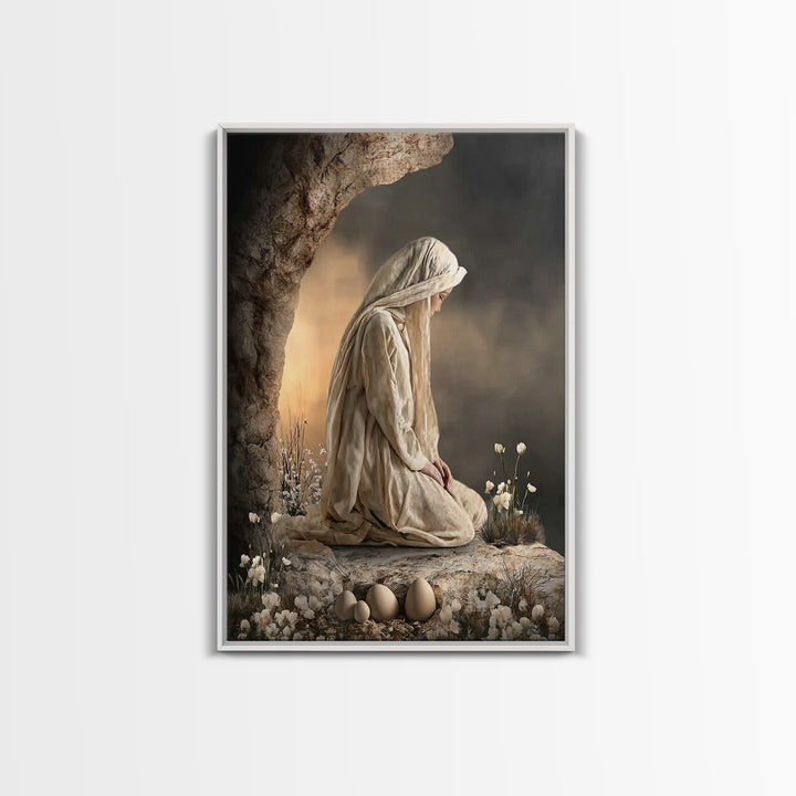 Sacred Vigil – Framed Canvas Print – Christian Wall Art – Christian Art Canvas – Christian Painting – Moody Christian Art – Christian Art G