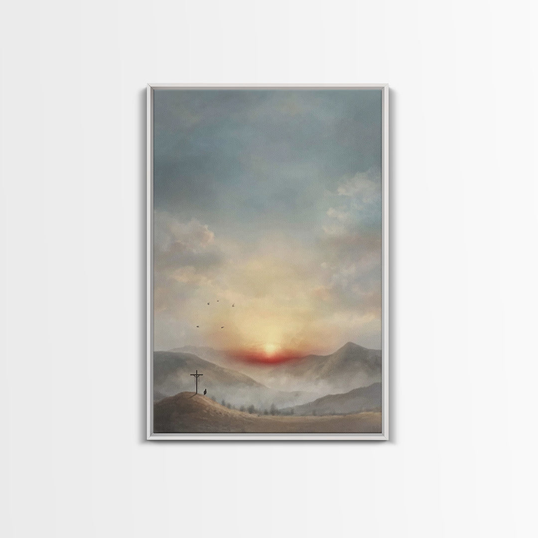 Resurrection Peace | Framed Canvas Print | Christian Art Canvas | Christian Wall Art | Modern Christian Art | Christian Gift
