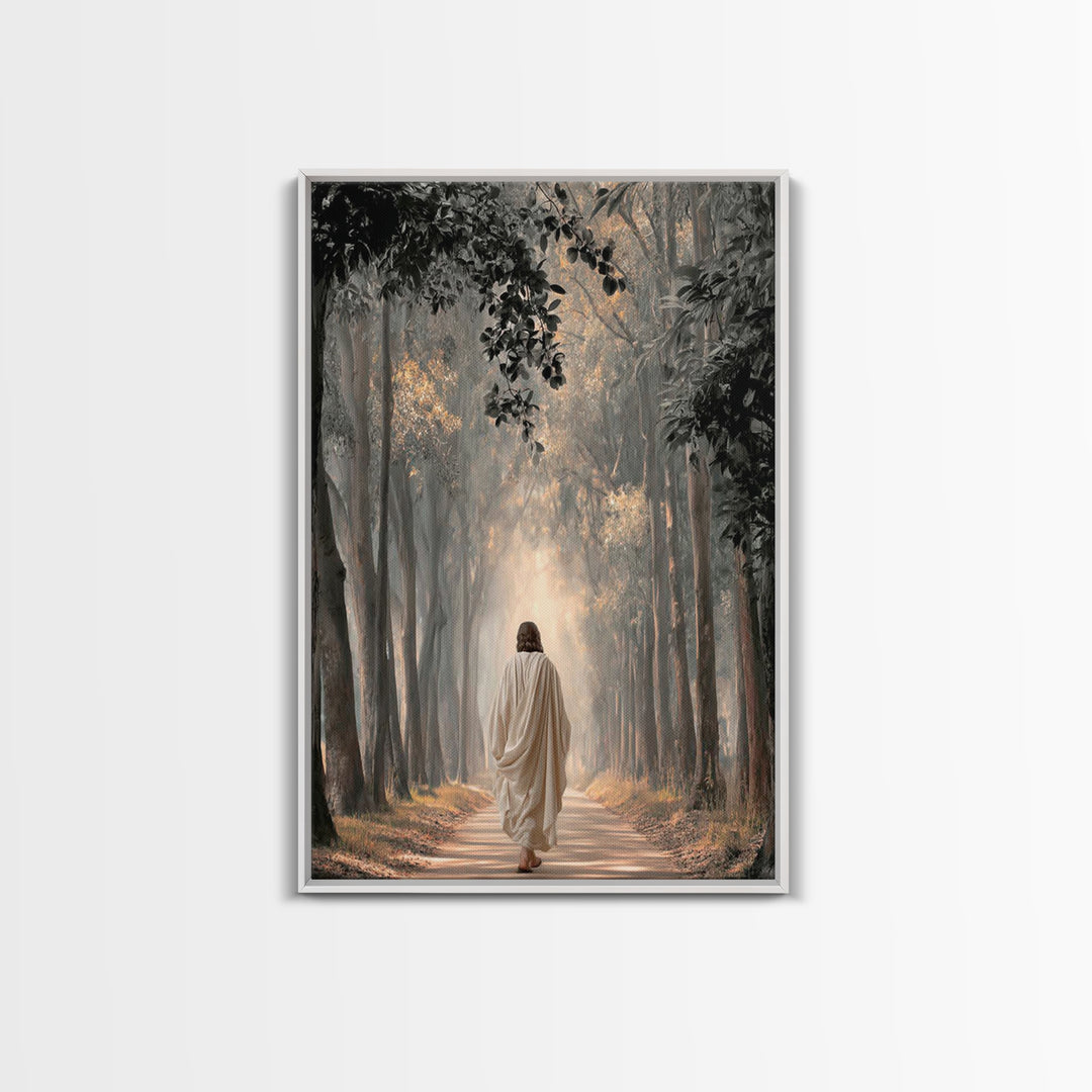 Forest Of Light – Framed Canvas Print – Christian Art Canvas – Christian Wall Art – Christian Painting – Moody Christian Art – Christian Ar