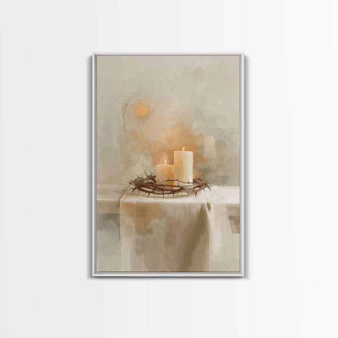 Crown Of Hope – Framed Canvas Print – Christian Wall Art – Christian Art Canvas – Minimalist Christian Art – Christian Art Gift