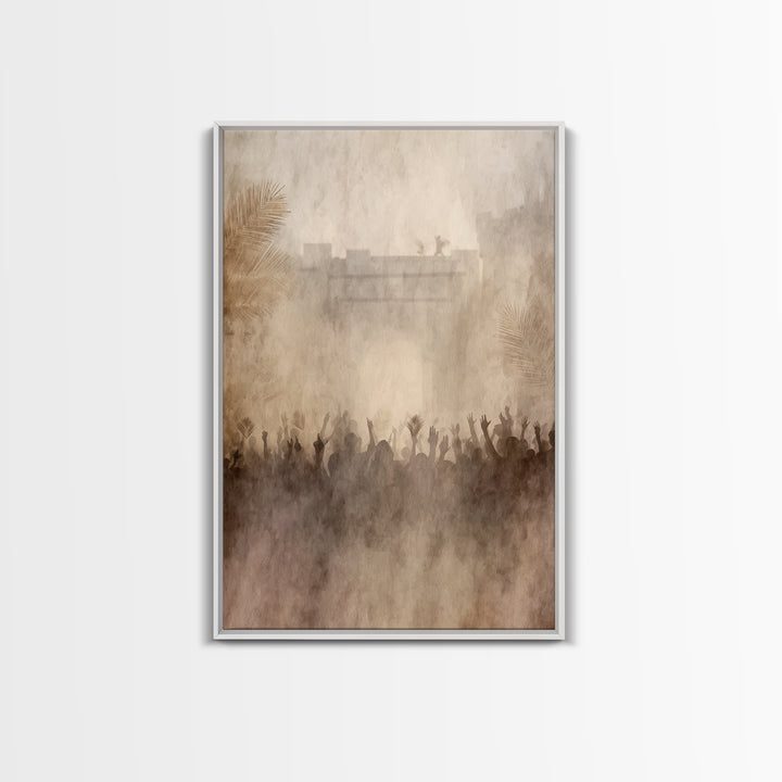 Crowds Of Praise | Framed Canvas Print | Christian Wall Art | Christian Art Work | Modern Christian Art | Christian Gift Ideas