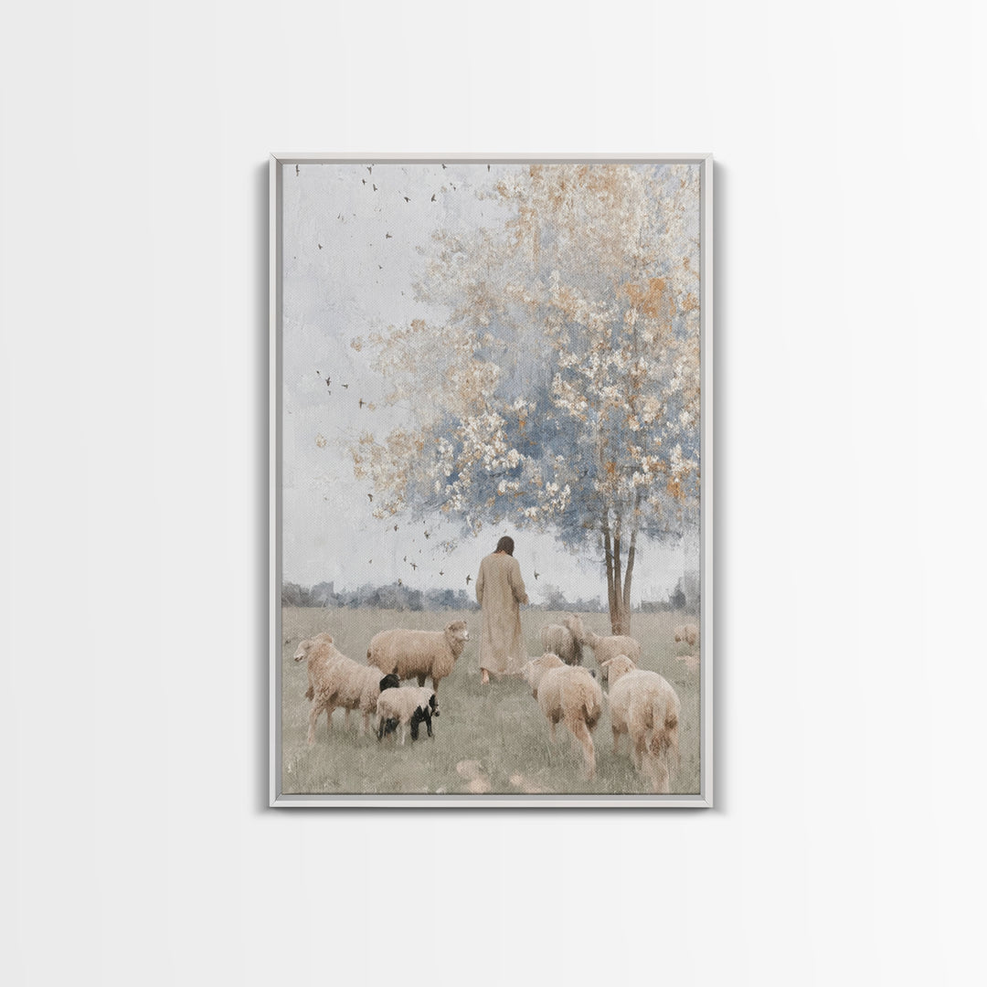 Skyward Meadow – Framed Canvas Print – Christian Wall Art – Jesus Painting – Christian Art Canvas – Subtle Christian Art – Christian Decor