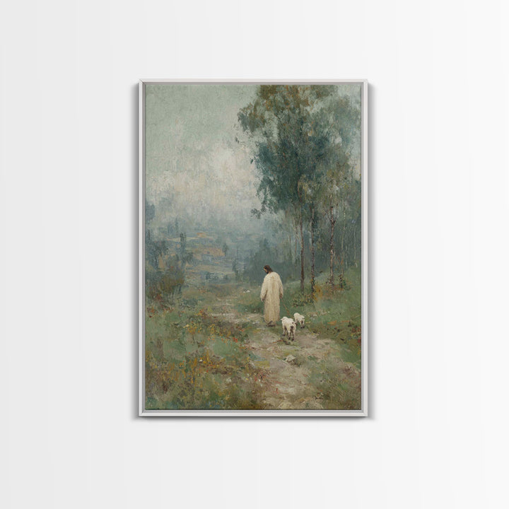 Gentle Journey – Framed Canvas Print – Christian Art Canvas – Christian Wall Art – Jesus Painting – Subtle Christian Art – Christian Decor