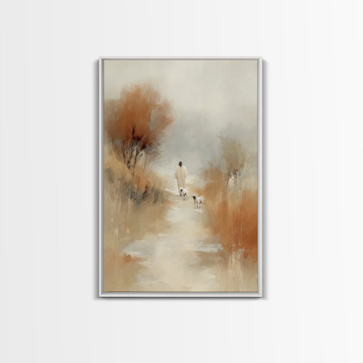 Desert Pathway – Framed Canvas Print – Christian Art Canvas – Christian Wall Art – Jesus Painting – Moody Christian Art – Christian Gift Id
