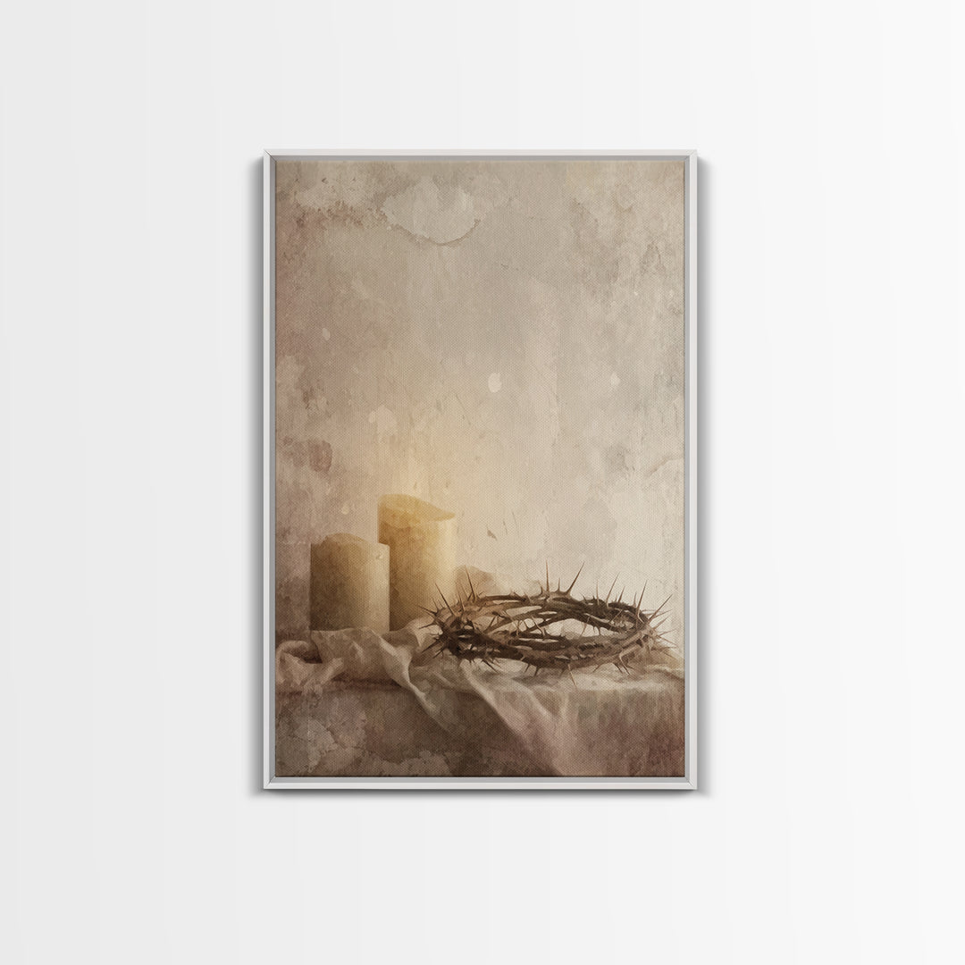 Quiet Sacrifice – Framed Canvas Print – Christian Art Canvas – Christian Wall Art – Subtle Christian Art – Christian Christmas Art