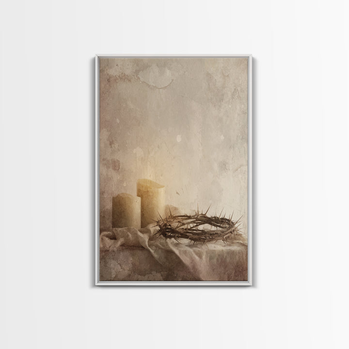 Quiet Sacrifice – Framed Canvas Print – Christian Art Canvas – Christian Wall Art – Subtle Christian Art – Christian Christmas Art