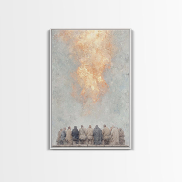 Pentecost Flame – Framed Canvas Print – Christian Wall Art – Christian Art Canvas – Christian Painting – Vintage Christian Art – Christian