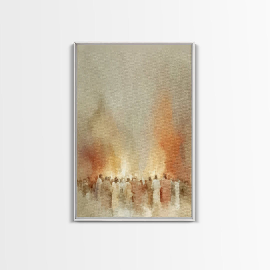 Gathered In Spirit – Framed Canvas Print – Christian Wall Art – Christian Art Canvas – Christian Painting – Vintage Christian Art – Subtle
