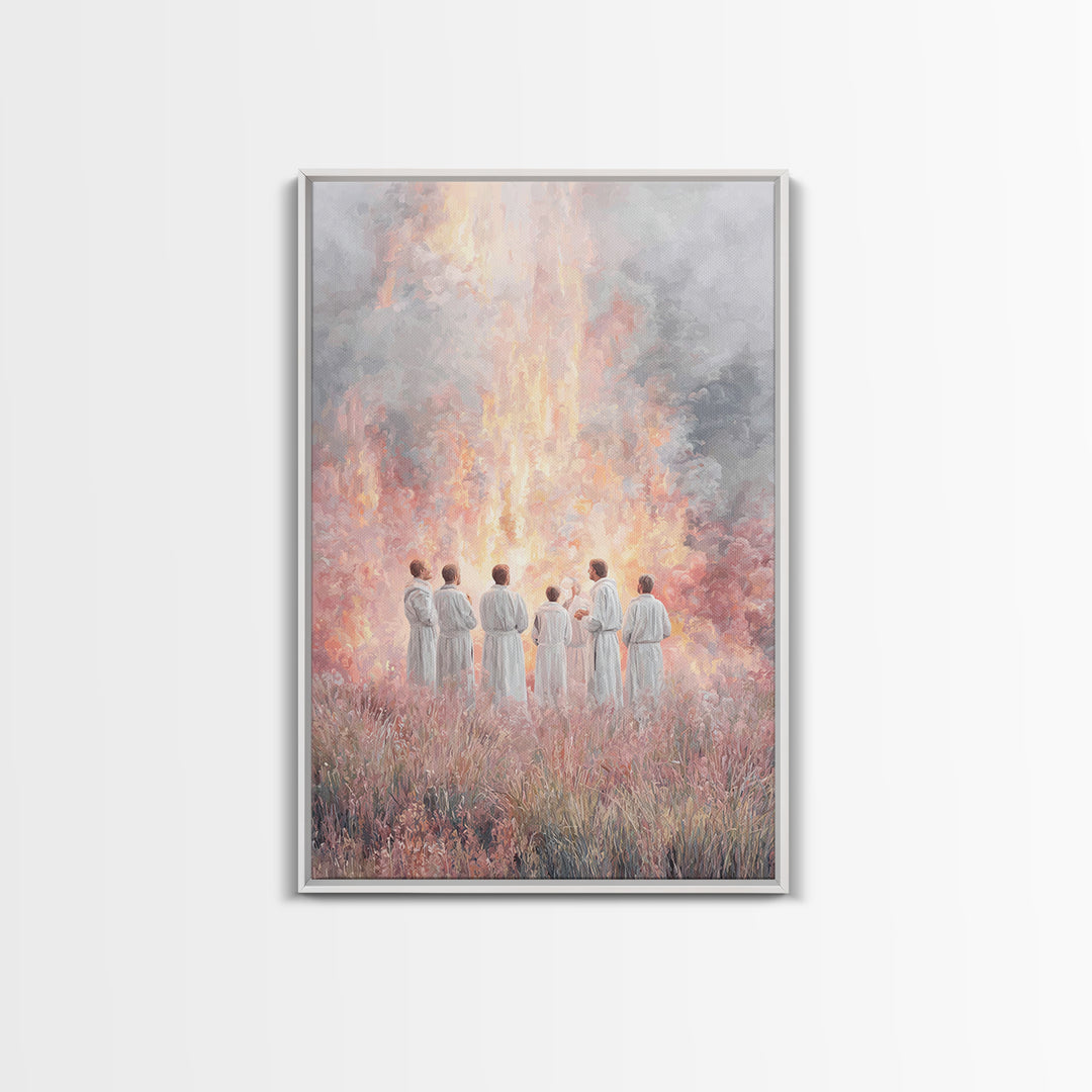 Fires Of Fellowship – Framed Canvas Print – Christian Wall Art – Christian Art Canvas – Christian Painting – Christian Art – Vintage Christ