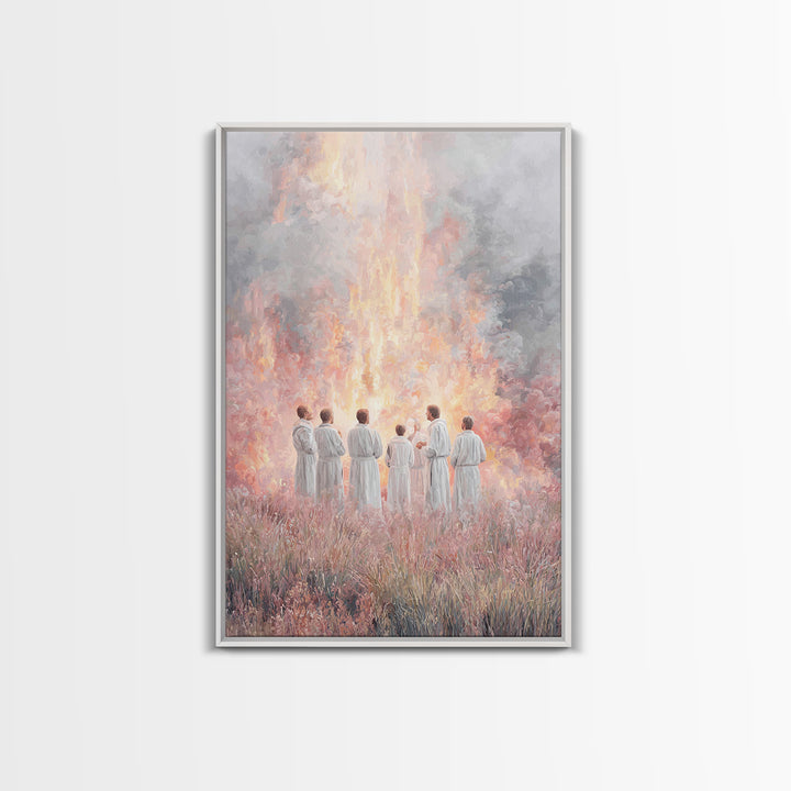 Fires Of Fellowship – Framed Canvas Print – Christian Wall Art – Christian Art Canvas – Christian Painting – Christian Art – Vintage Christ