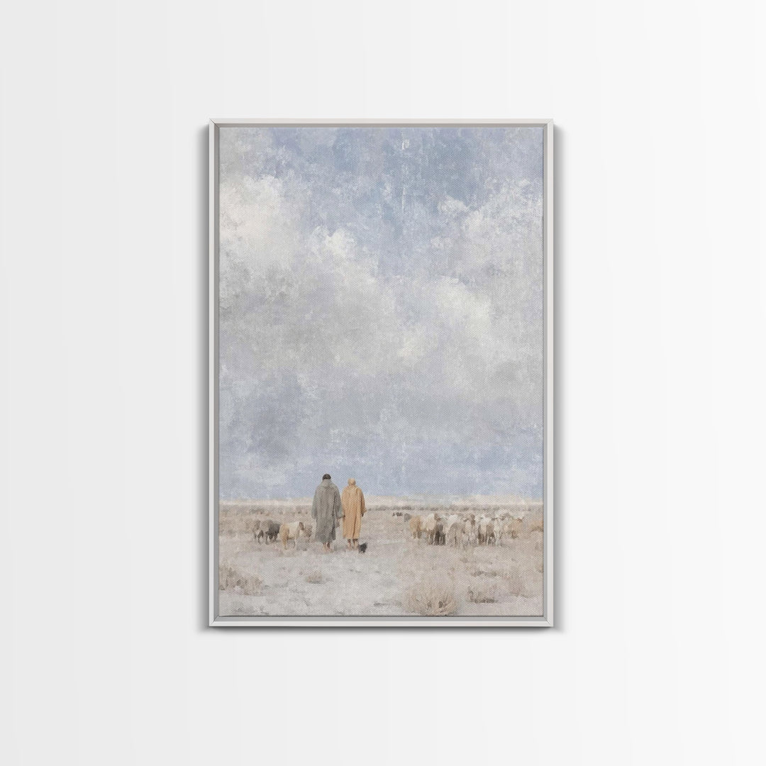 Silent Winter Path, Framed Canvas Print, Christian Art Canvas, Christian Christmas Art, Christmas Wall Art, Subtle Christian Art