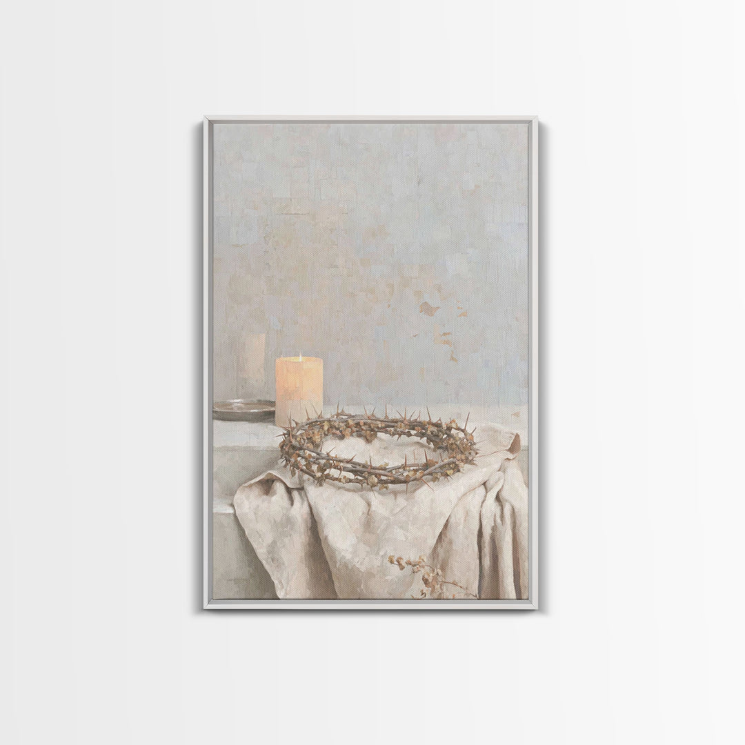 Mercy Crown Light, Framed Canvas Print, Christian Art Canvas, Christian Wall Art, Modern Christian Art, Christian Gift