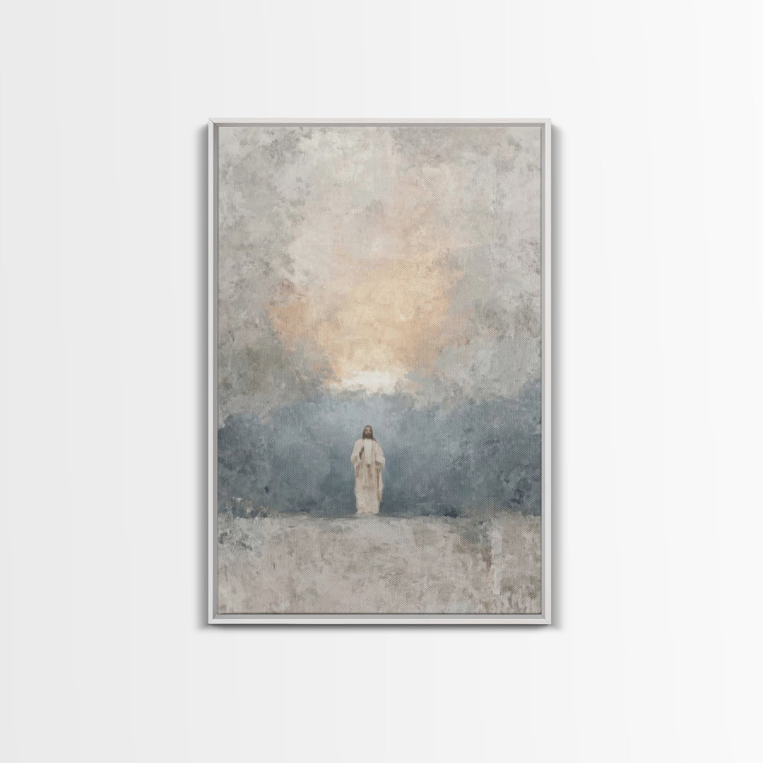 Dawn Of Mercy – Framed Canvas Print – Christian Wall Art – Christian Art Canvas – Jesus Painting – Minimalist Christian Art – Christian Art