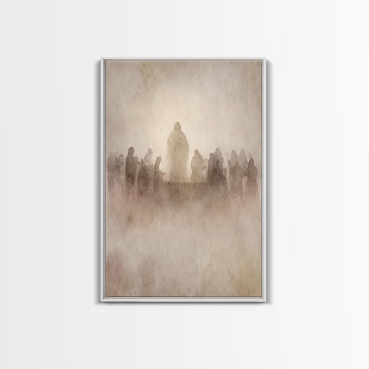 Holy Gathering – Framed Canvas Print – Christian Wall Art – Subtle Christian Art – Christian Art Canvas – Christian Painting – Vintage Chri